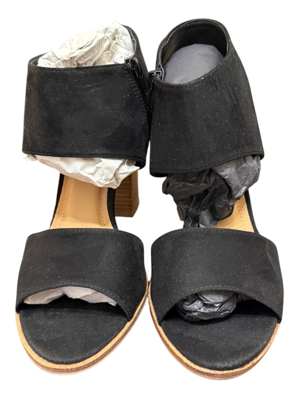 Vintage Havana April Black Block Heel Sandals Size 10 NIB
